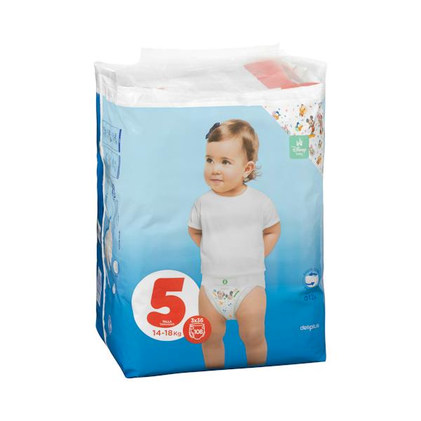 Imagen de Pañales bebé talla 5 Deliplus de 14-18 kg