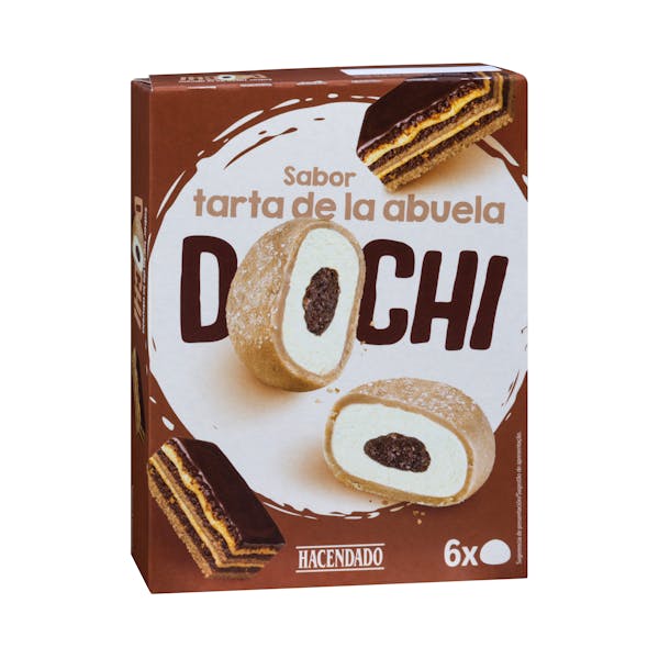 Imagen de Helado Dochi tarta de la abuela Hacendado de vainilla y masa de galleta