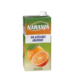 Bebida de naranja Hacendado sin azúcares añadidos