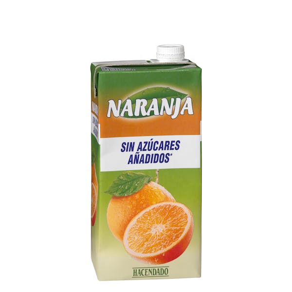 Bebida de naranja Hacendado sin azúcares añadidos 1l