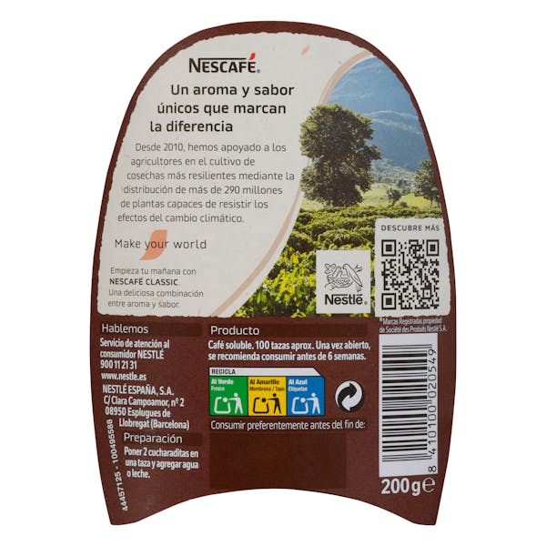 Café soluble natural Nescafé classic