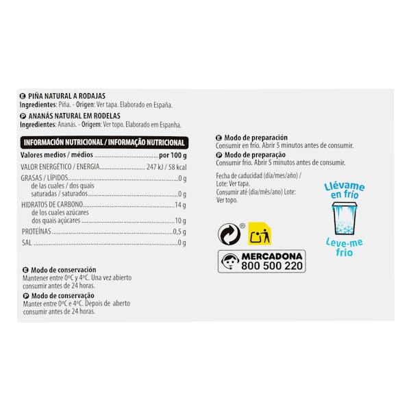 Etiqueta / ingredientes