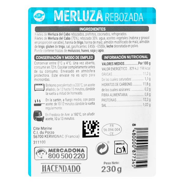 Merluza rebozada