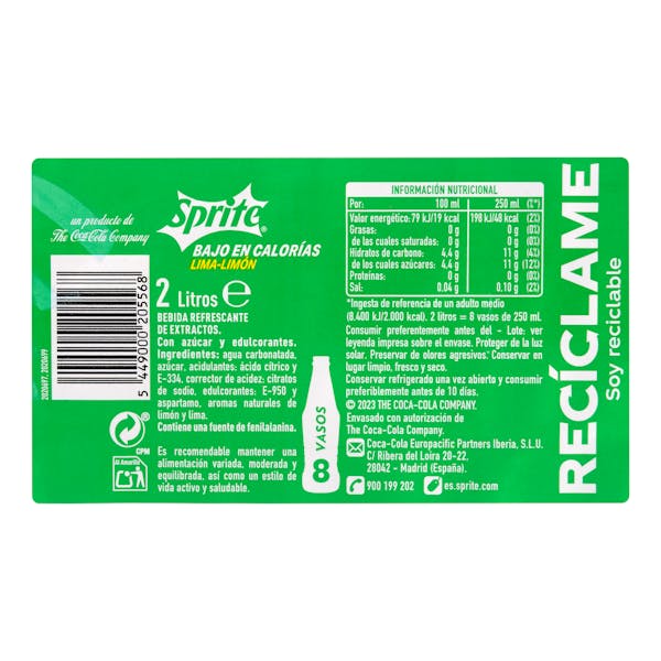 Refresco lima limón Sprite