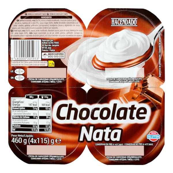 Copa crema de chocolate y nata Hacendado