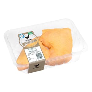 Cuartos Traseros de Pollo Certificado Alimentado con un 50% de Maíz 0.84 KG