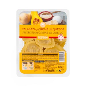 Pasta fresca ravioli rellena de calabaza con cebolla Hacendado