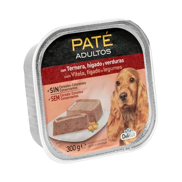 Imagen de Paté perro adulto Delikuit con ternera, hígado y verduras
