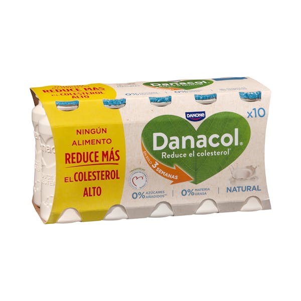 Bebida láctea natural Danacol 0% azúcares añadidos