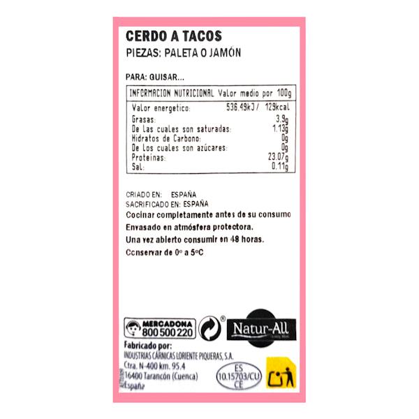 Etiqueta / ingredientes