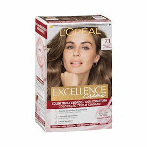 Coloración permanente 7.1 rubio ceniza Excellence Creme