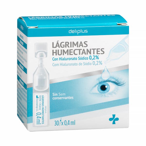 Imagen de Lágrimas hidratantes para los ojos Deliplus con hialuronato sódico 0,2%