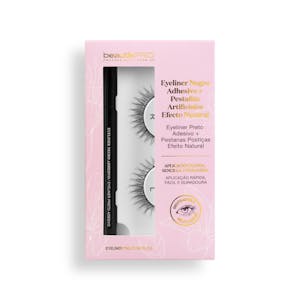 Kit pestañas postizas con eyeliner negro adhesivo