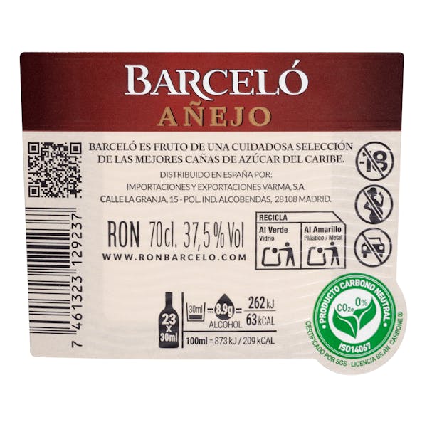 Ron dominicano añejo Ron Barceló