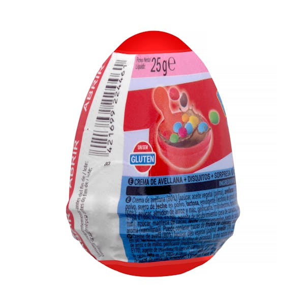 Huevo sorpresa disquitos con crema de avellana