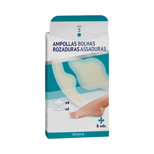 Imagen de Apósitos hidrocoloides adhesivos para ampollas y rozaduras Deliplus surtidos