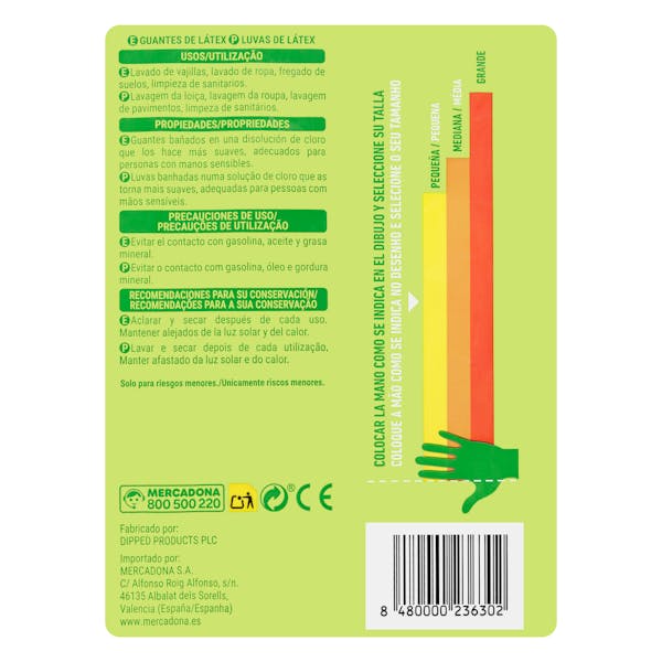 Guantes de látex Bosque Verde talla grande