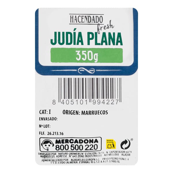 Judía verde plana