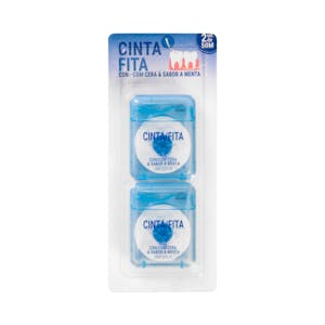 Cinta dental con cera y sabor menta