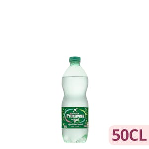 Agua mineral con gas pequeña Fuente Primavera