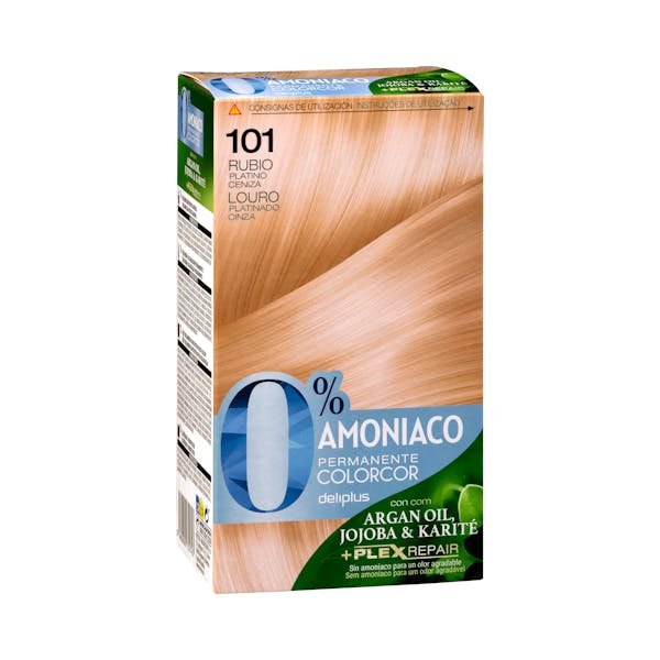 Coloración permanente 101 rubio platino ceniza Deliplus 0% amoníaco