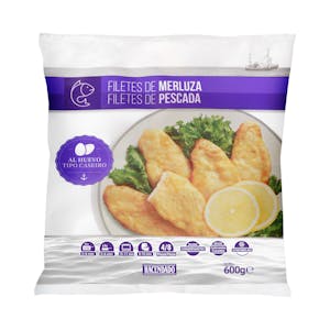 Deep-frozen frigate hake fillets with egg Hacendado