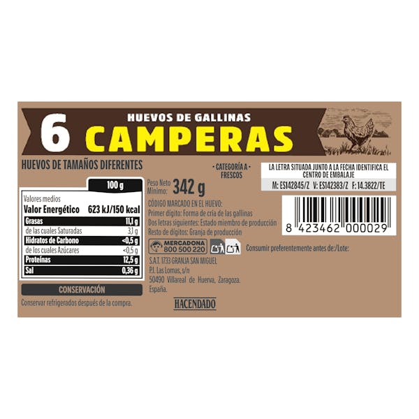 Huevos de gallinas camperas