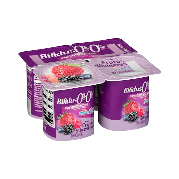 Imagen de Bífidus desnatado probióticos con frutos silvestres Hacendado 0% MG 0% azúcares añadidos