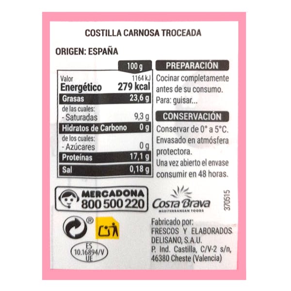 Costillas de cerdo carnosas a tacos