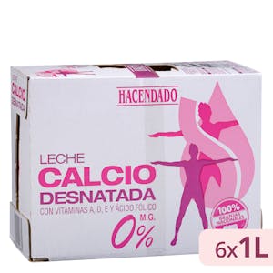 Leche desnatada calcio Hacendado