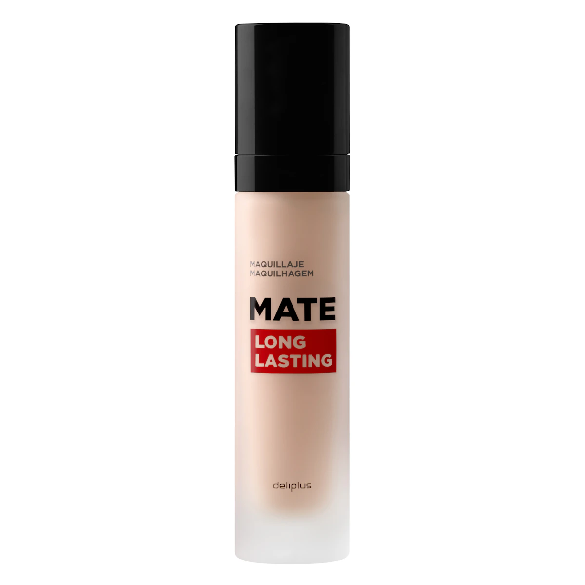Maquillaje fluido Long Lasting Deliplus mate 100 porcelana – Mercadona – صورة إعلانية للمنتج
