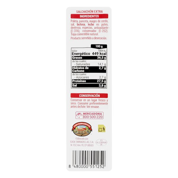 Longaniza clásica extra Hacendado