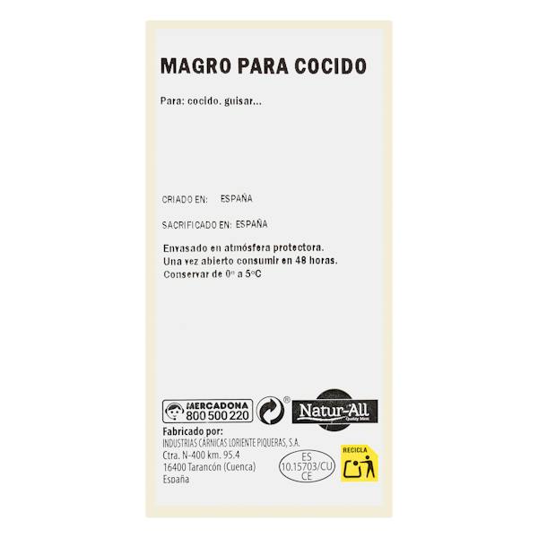 Etiqueta / ingredientes