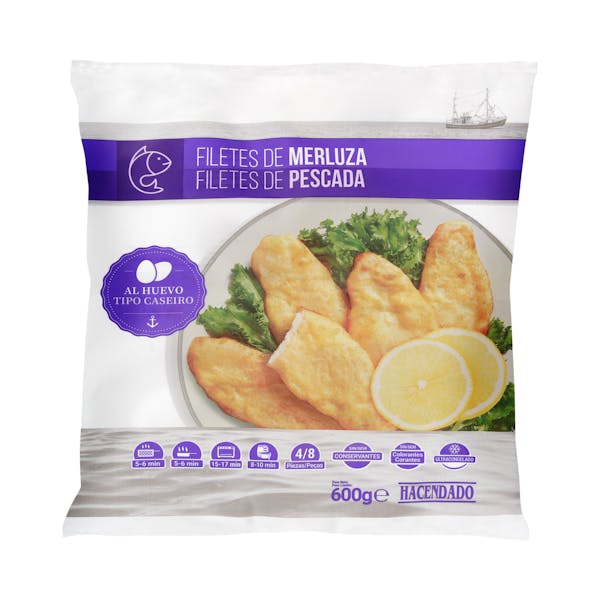Imagen de Filetes de merluza al huevo Hacendado ultracongelados
