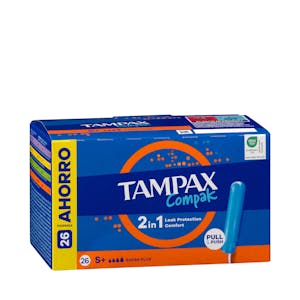 Tampones super plus Tampax Compak con aplicador