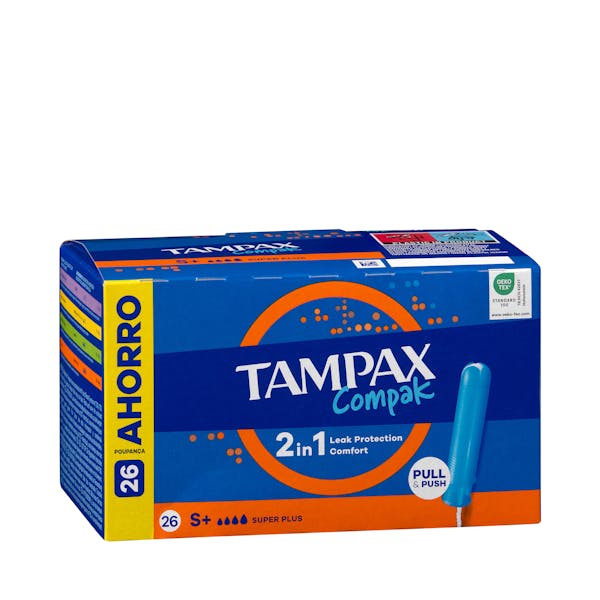 Tampones super plus Tampax Compak con aplicador