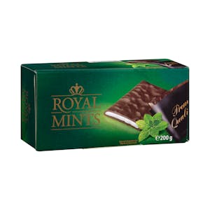 Chocolatinas de chocolate negro Royal Mints 49% rellenas de crema sabor a menta