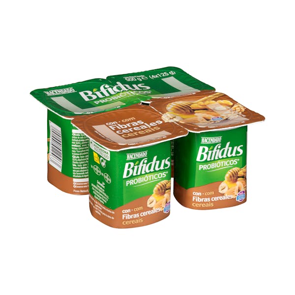 Bífidus probiótico con cereales y fibras Hacendado