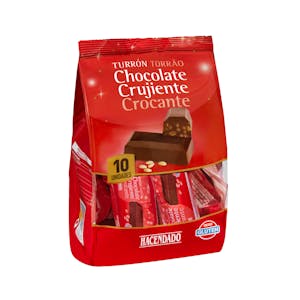 Porciones de turrón de chocolate crujiente Hacendado