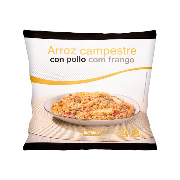 Arroz campestre con pollo Hacendado ultracongelado