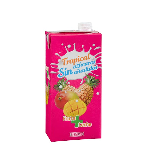 Imagen de Fruta + leche tropical Hacendado sin azúcares añadidos