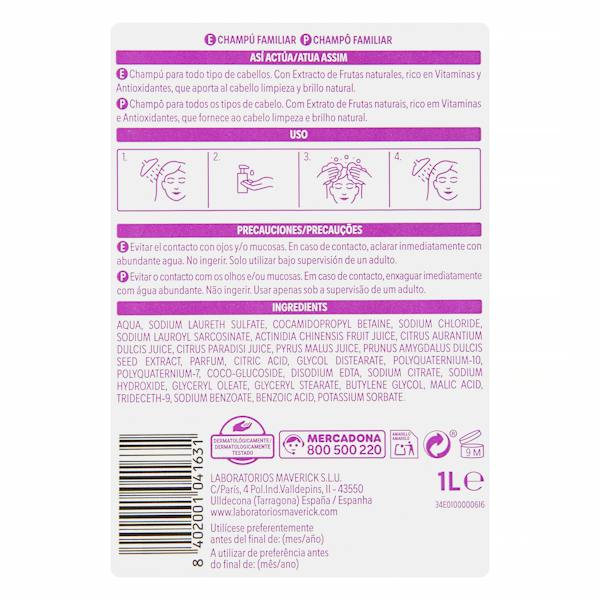 Etiqueta / ingredientes