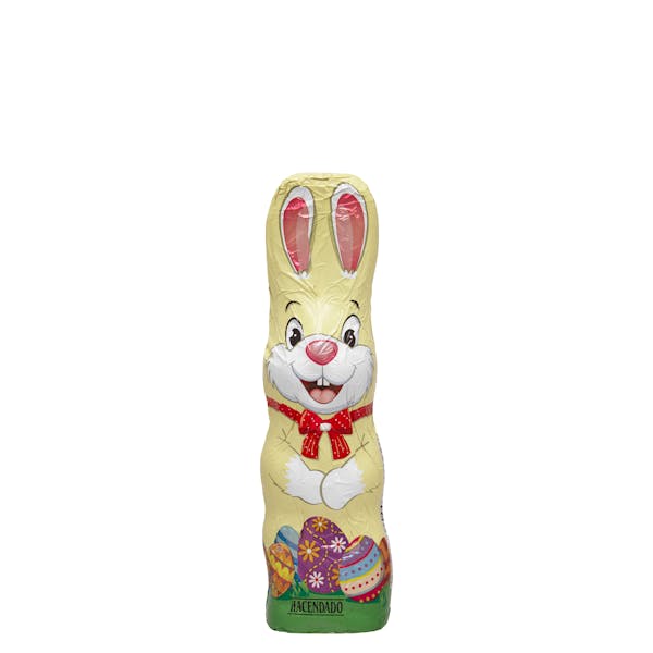 Figura conejo Pascua de chocolate blanco Hacendado