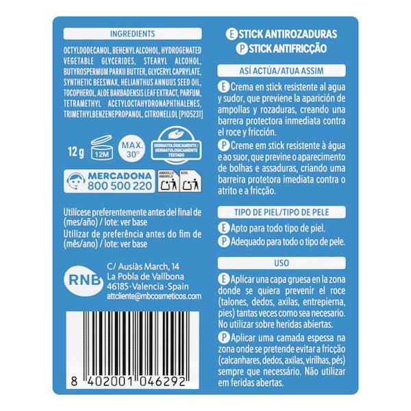 Etiqueta / ingredientes