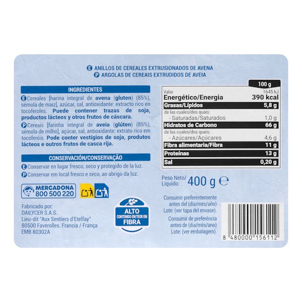 Cereales avena Crunchy Hacendado