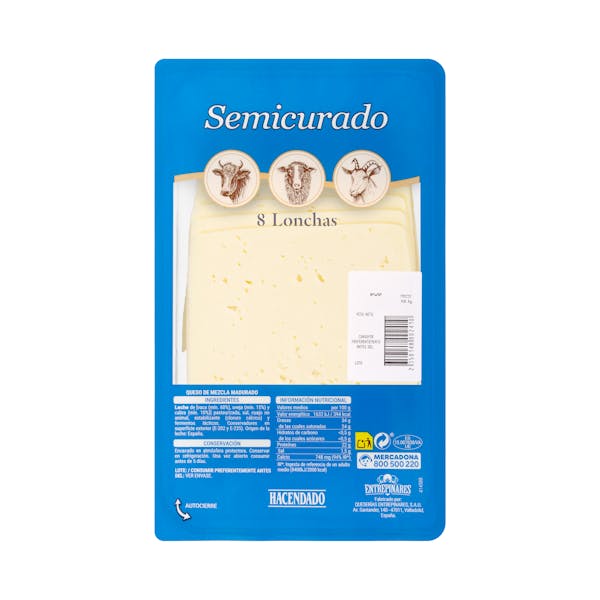 Queso lonchas semicurado mezcla Entrepinares