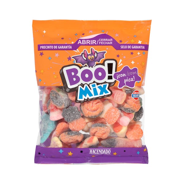 Golosinas Halloween BOO! Mix con pica Hacendado