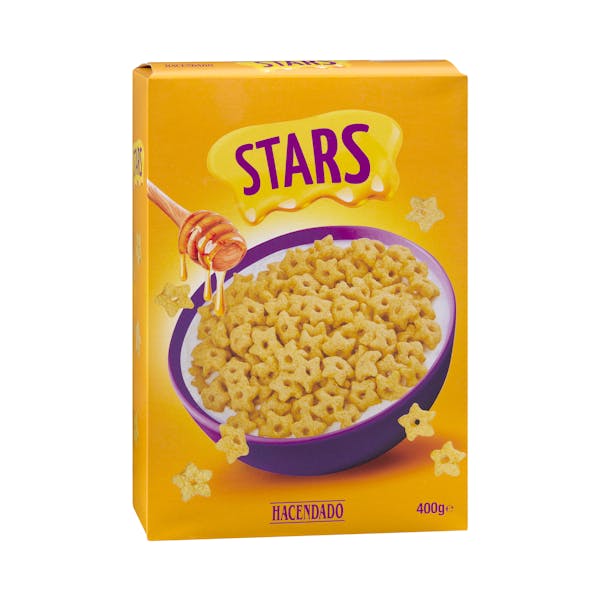 Imagen de Cereales estrellas de maíz Stars Hacendado con miel