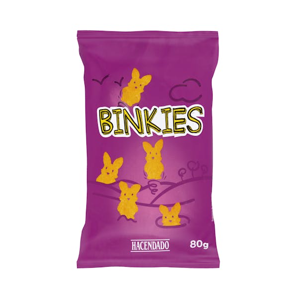 Snack frito Binkies sabor queso Hacendado
