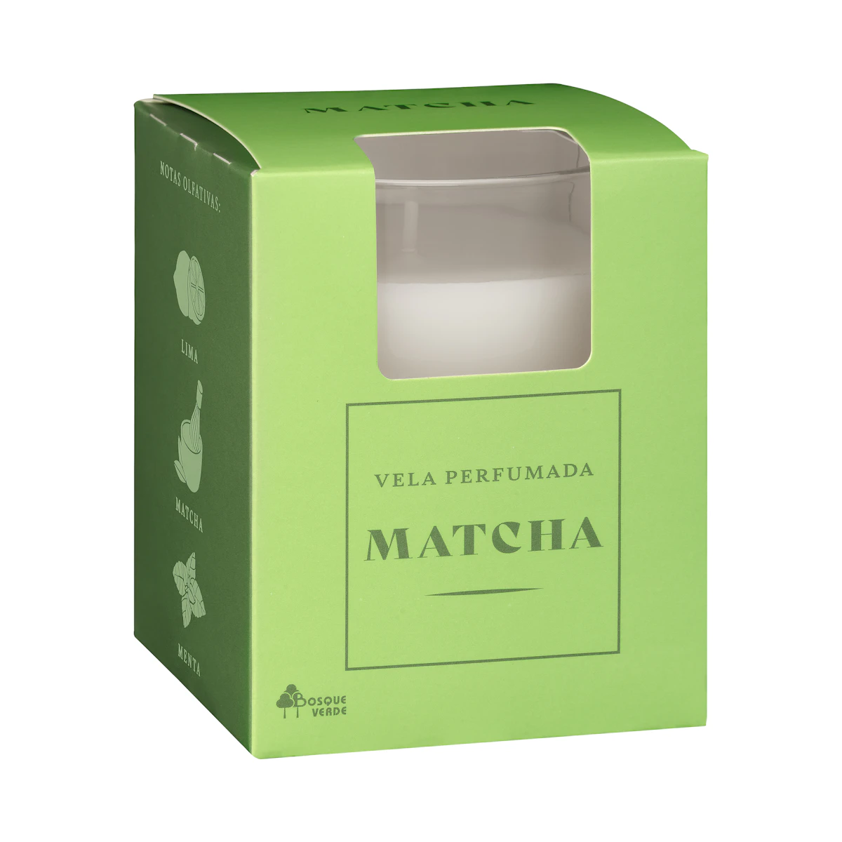 Vela perfumada Matcha Bosque Verde – Mercadona – صورة إعلانية للمنتج